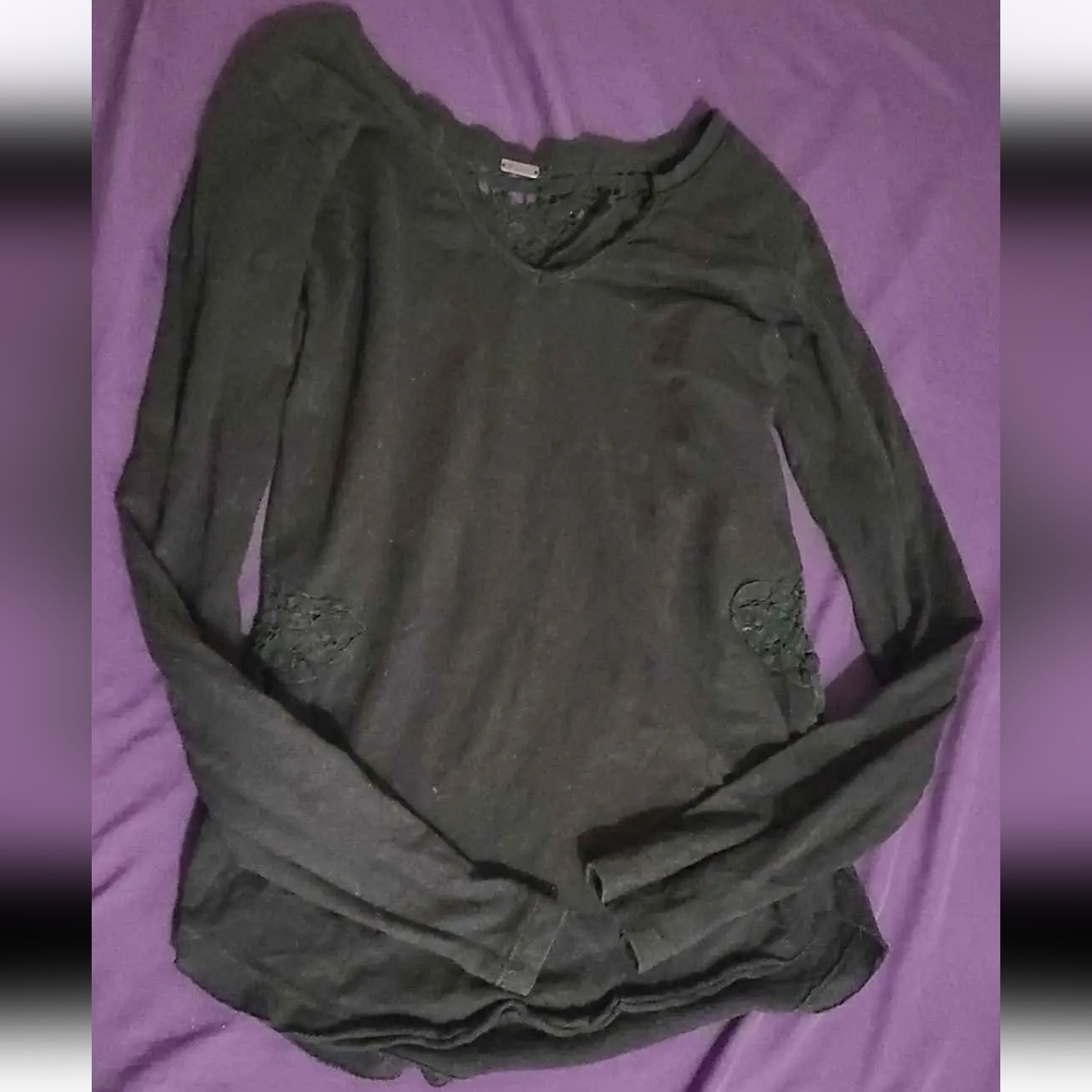 Womens size S black lace shirt
